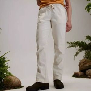 Alpine Design White Hike Pants Ankle Drawstrings And Elastic Drawstring Waist LG
